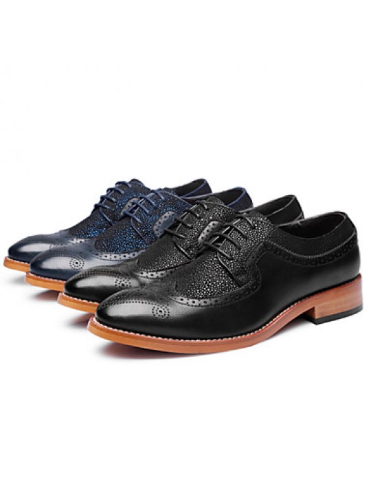 Men's Shoes Wedding/Office & Career/Party & Evening Patent Leather Oxfords Black/Blue  