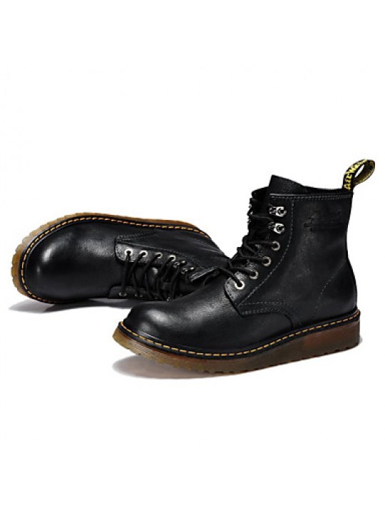 Shoes Outdoor / Office  Career / Casual Leather Boots Black / Brown  