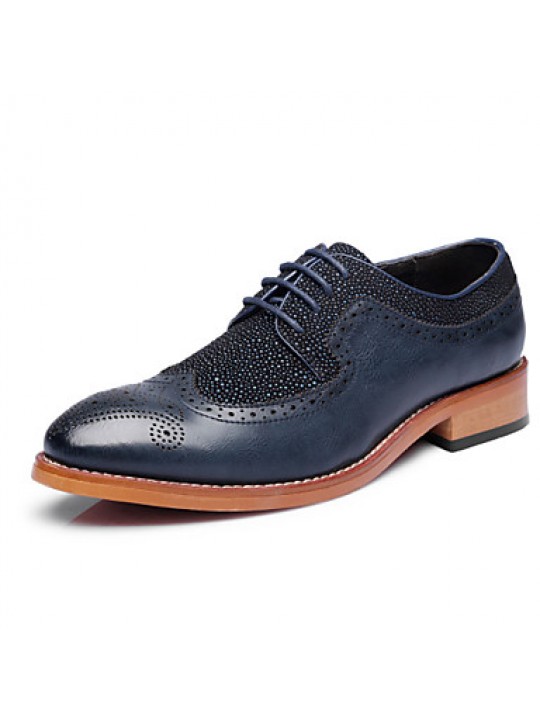 Men's Shoes Wedding/Office & Career/Party & Evening Patent Leather Oxfords Black/Blue  